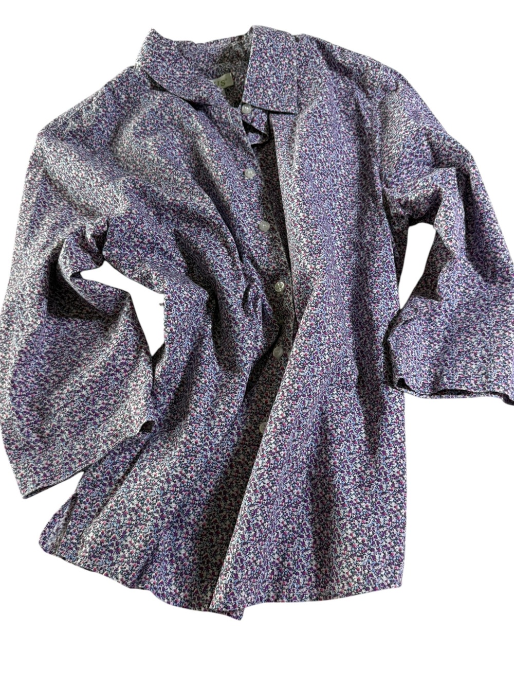 Orvis Women’s Purple Ditsy Multi-Print Cotton Button Up Shirt